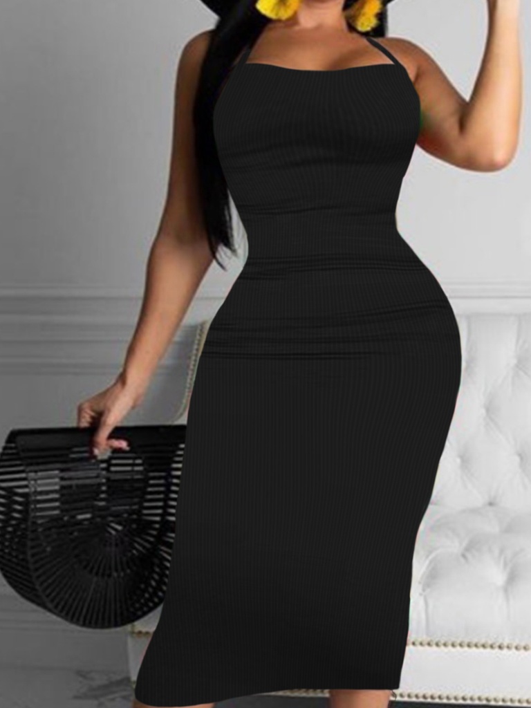 BASICS Halter Neck Backless Bodycon Dress