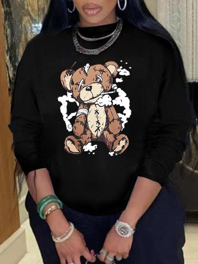 Cartoon Print Regular Sweatshirt