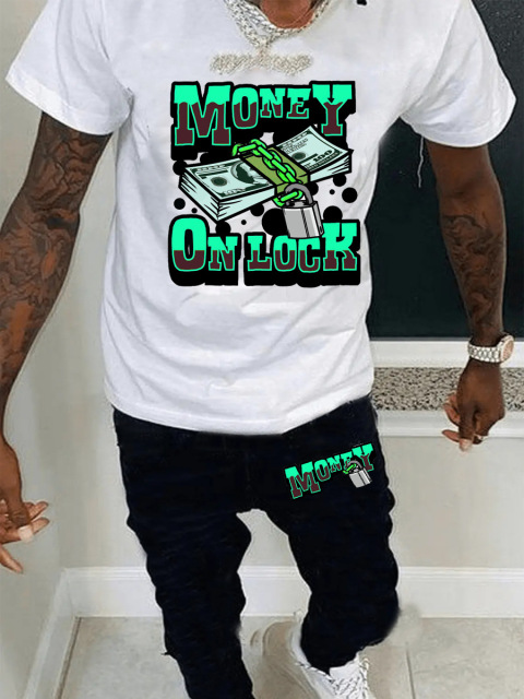 Men Money Money Print T-shirt