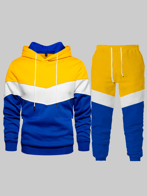 Men Patchwork Colors Tracksuit Set