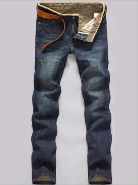 Men Street Retro Mid Waist Jeans